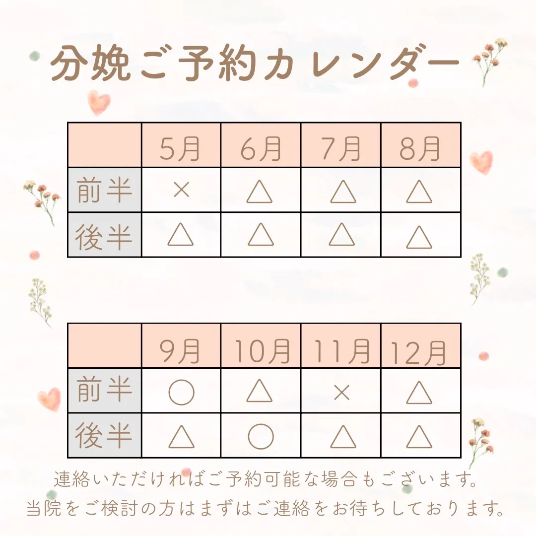 分娩カレンダー