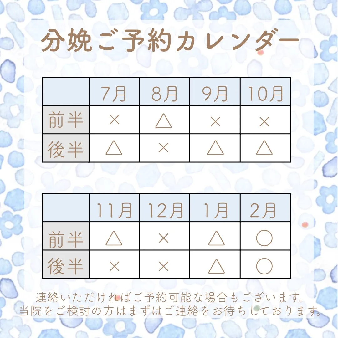 分娩カレンダー
